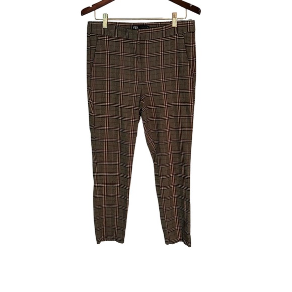 Zara Pants - Zara womens plaid pants Brown and Black